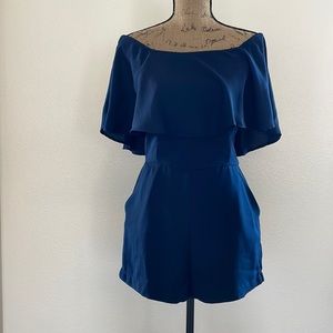 off-shoulder ruffle chiffon romper